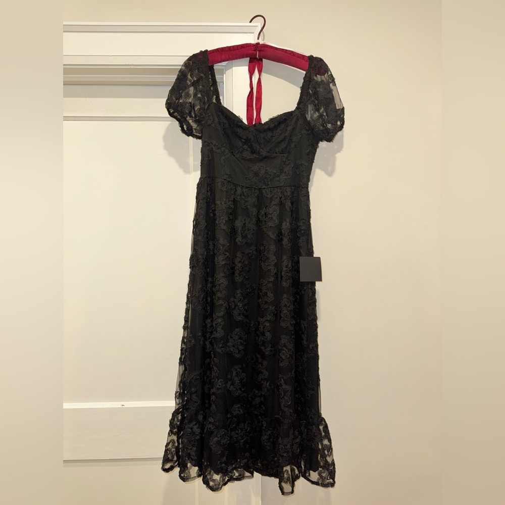 Black Lace Midi Dress